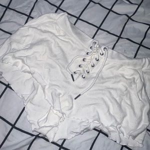 Lace-Up Pajama Shorts